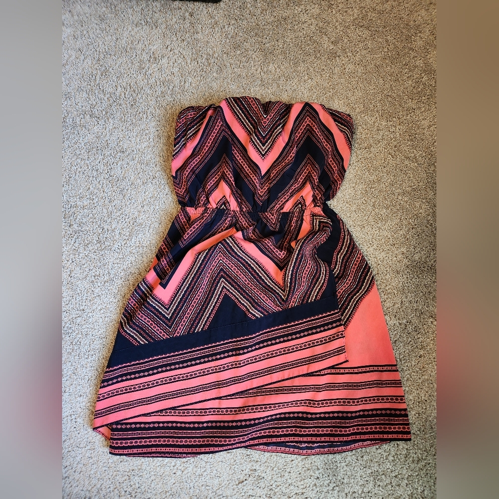 Express Strapless Geometric Dress